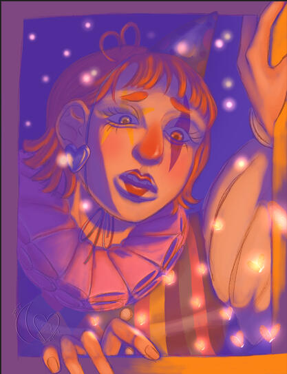 The clown girl - reinterpretation for an art challenge